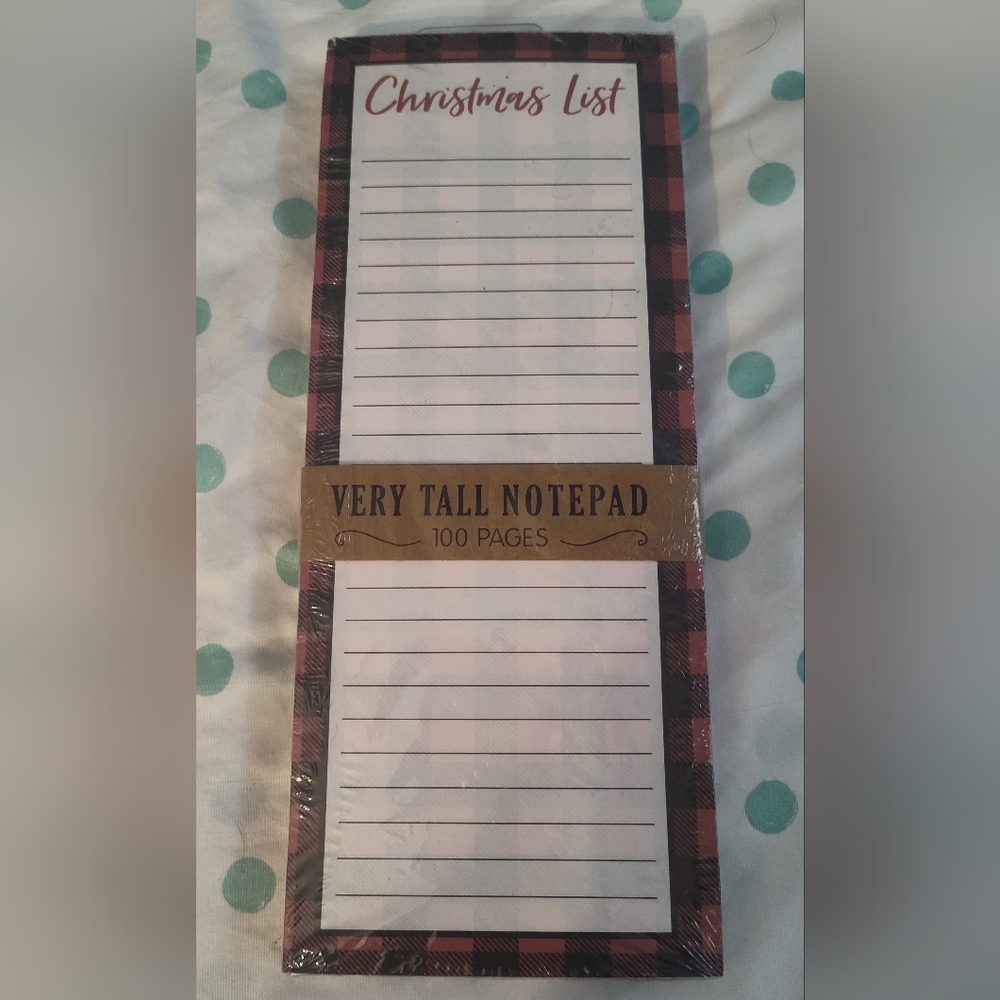 NWT! Christmas List Magnetic Notepad (Very Tall)